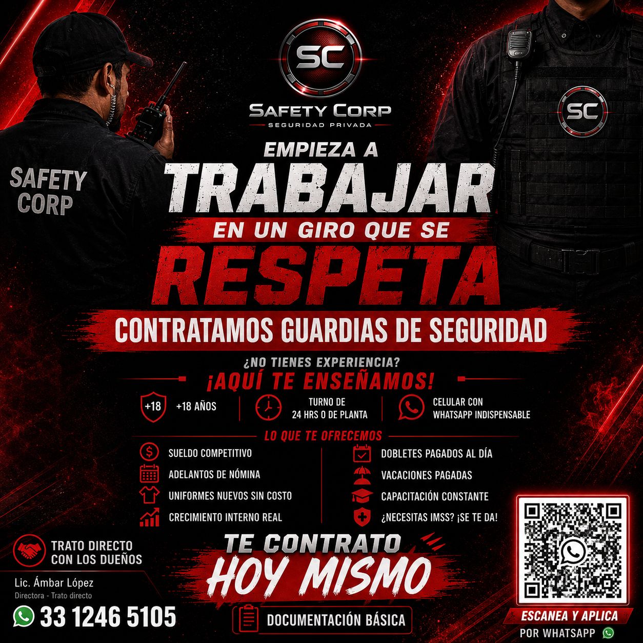 Contratamos guardias de seguridad — Safety Corp